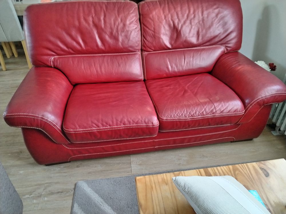 Canap&eacute; cuir rouge Meubles