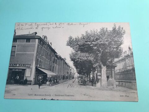 Carte postale ancienne : Saint Marcellin, boulevard Gambetta 5 Mottier (38)