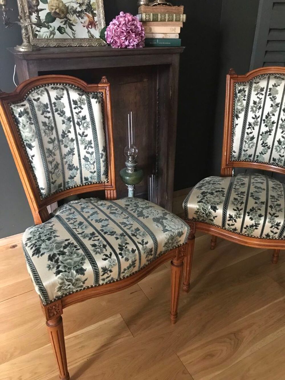 paire chaises velours tapisserie Meubles