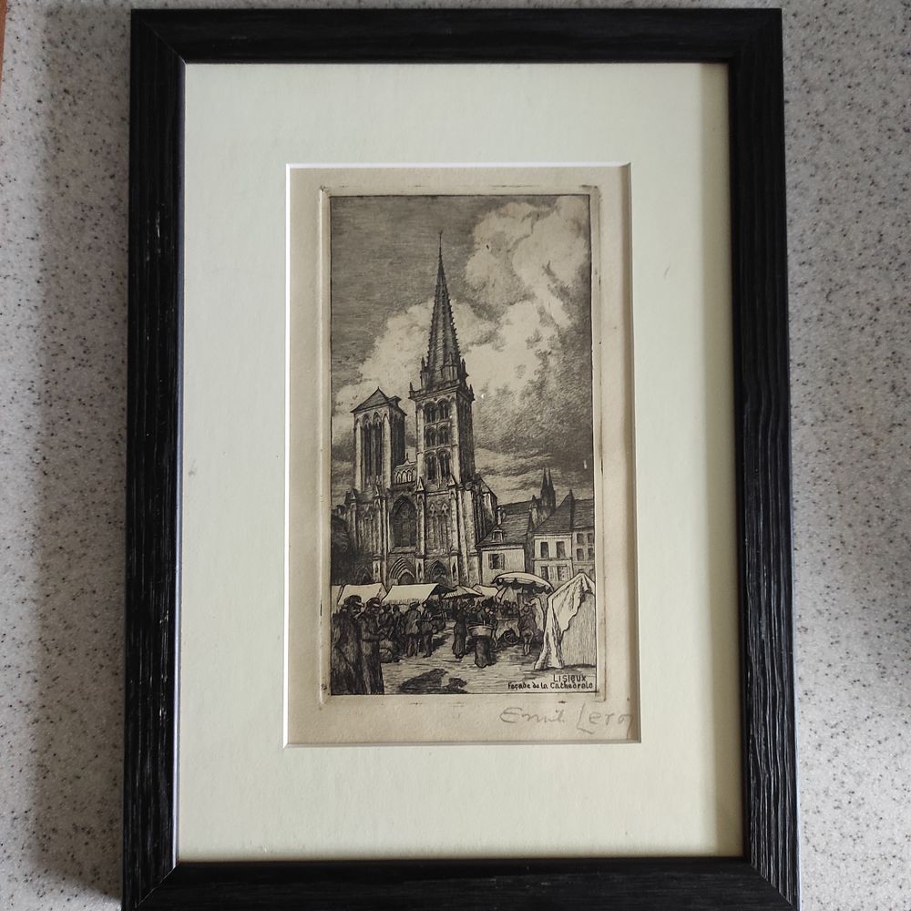 Gravure de la cath&eacute;drale de Lisieux Décoration