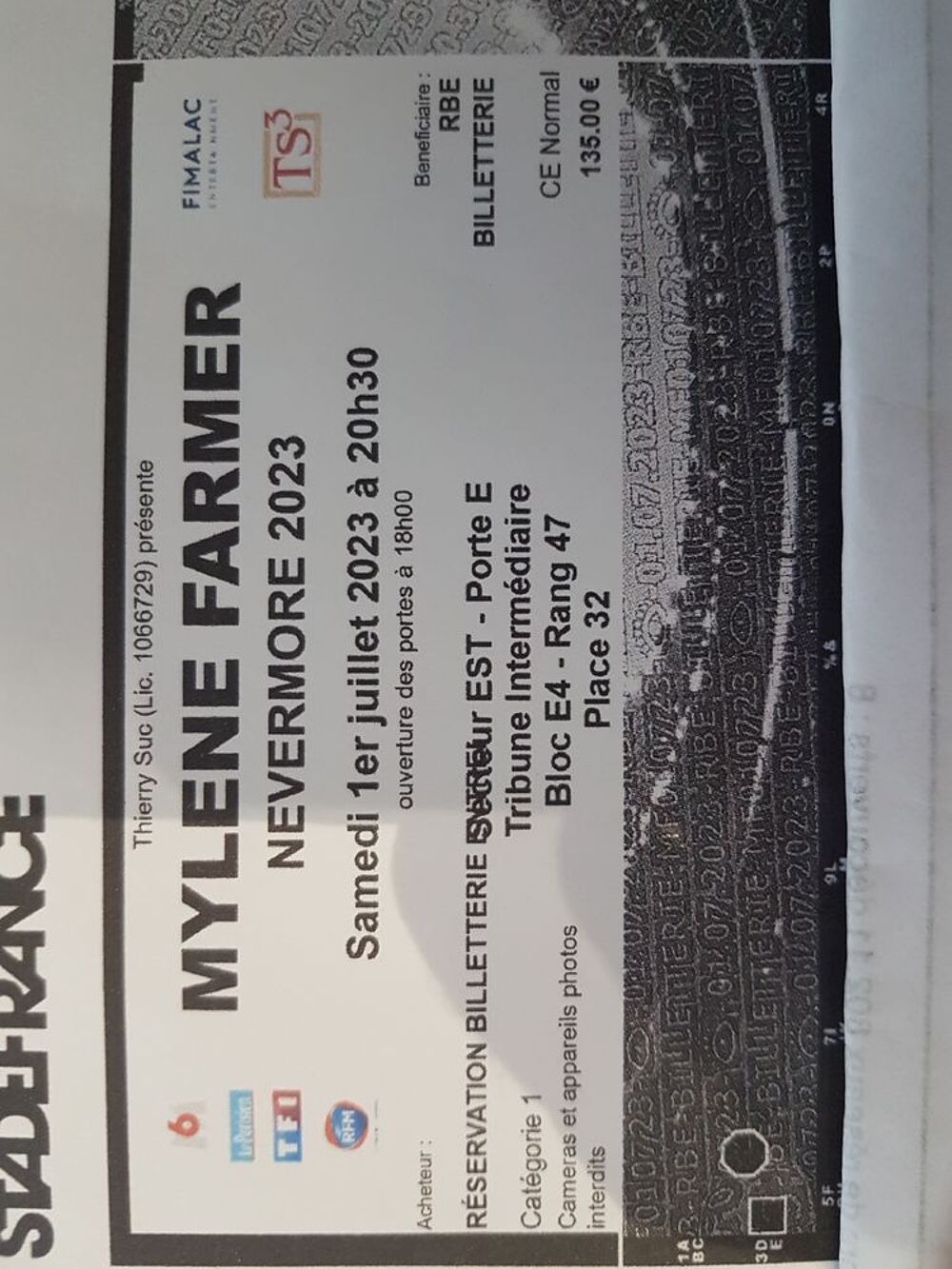 Concert Myl&egrave;ne farmer Billetterie