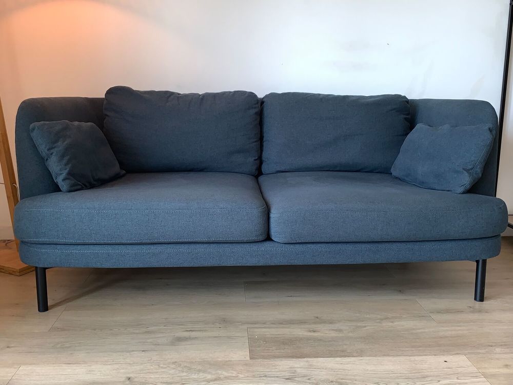 Canap&eacute; 2 places scandinave bleu marine - Bon &eacute;tat Meubles