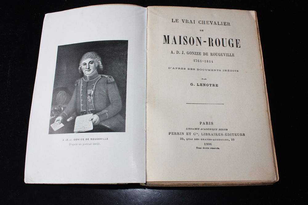 LE VRAI CHEVALIER DE MAISON ROUGE-G.LENOTRE-LivreAncien 1906 Livres et BD