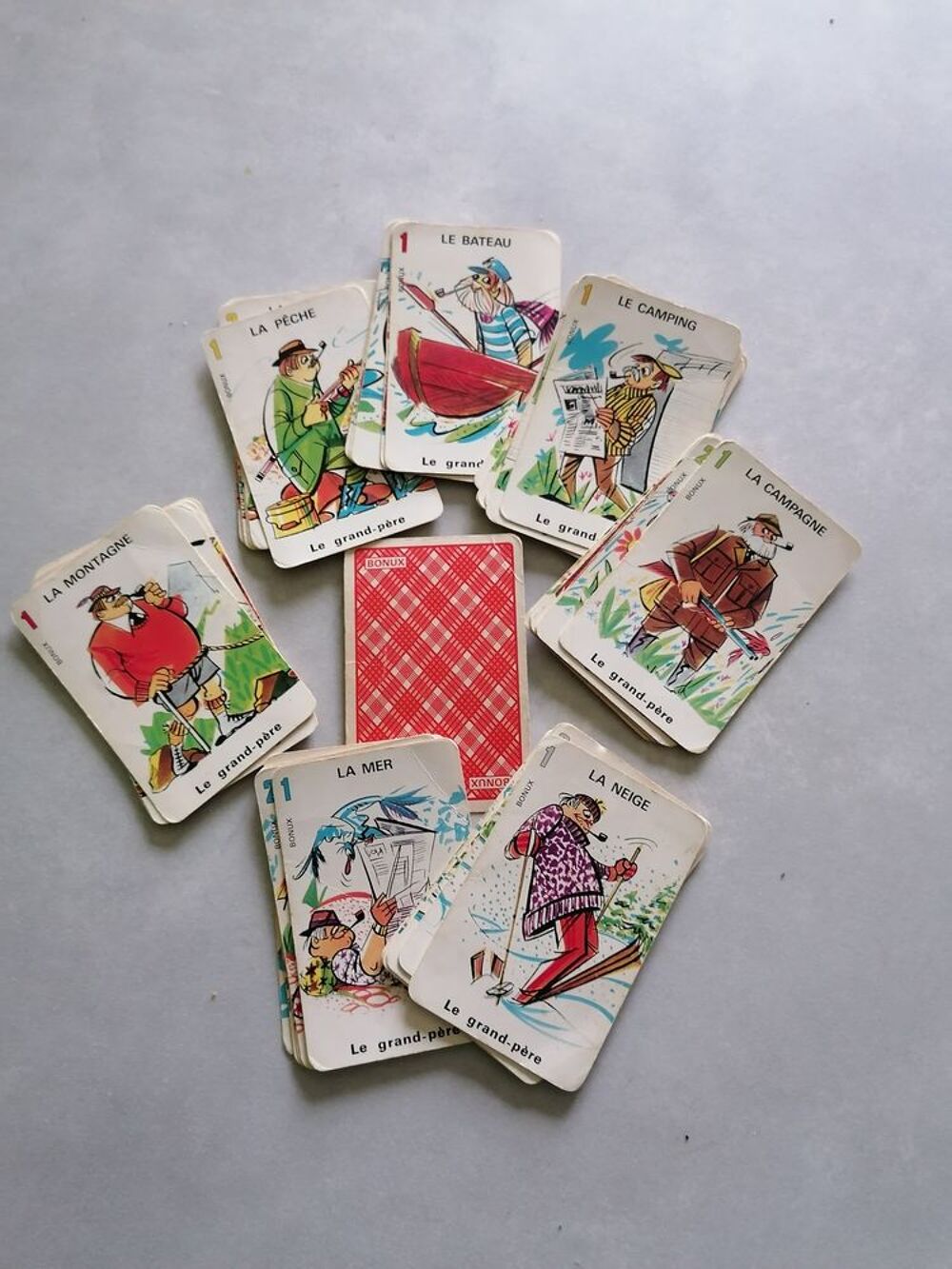Ancien jeu de cartes 7 familles Pub Bonux Jeux / jouets