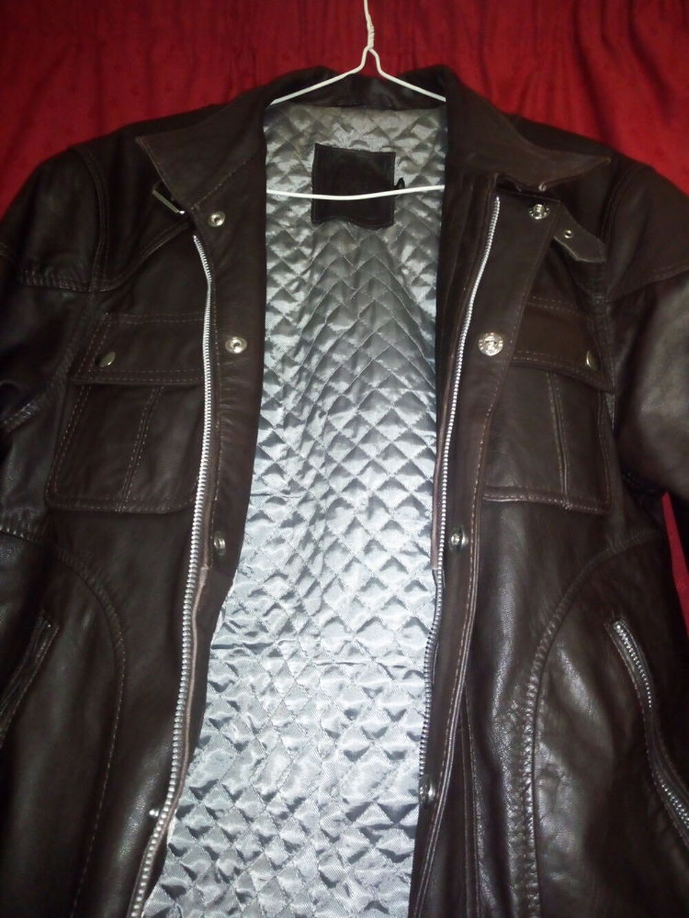  blouson cuir marron asos taille S Vêtements