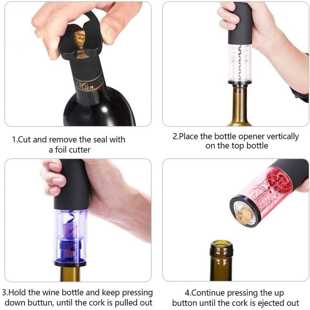 Tire Bouchon &Eacute;lectrique Rechargeable avec Coupe-Capsule Electroménager