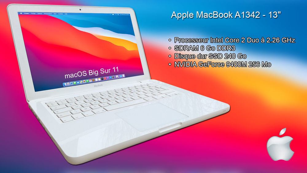 Apple MacBook - 13" (Blanc) - Core 2 Duo 2.26 GHz - RAM 6Go Matériel informatique