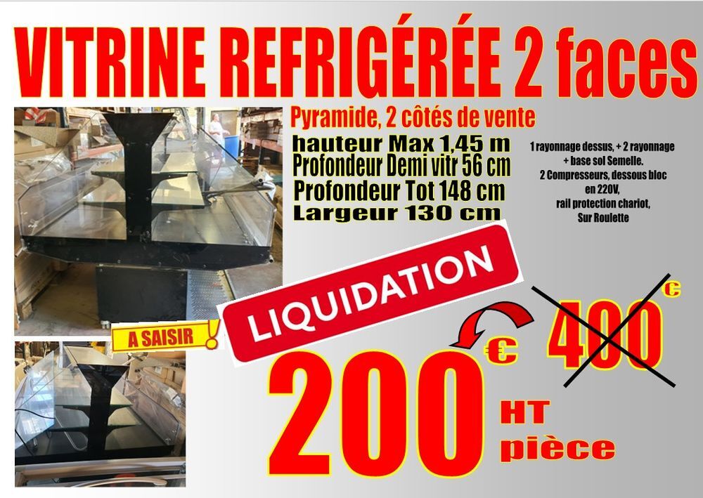 LIQUIDATION de VITRINE ou BAC pour vente REFRIGEREE ou NEGATIVE - 3 choix Meubles