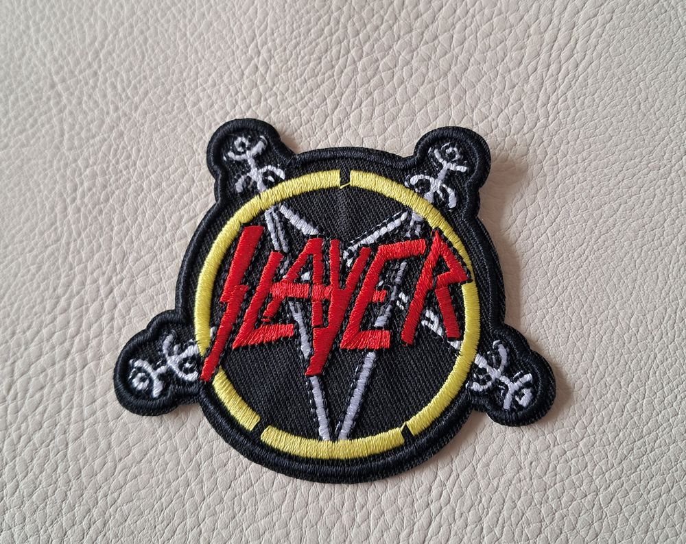 &eacute;cusson brod&eacute; groupe metal logo slayer 8x7 cm thermocollant 