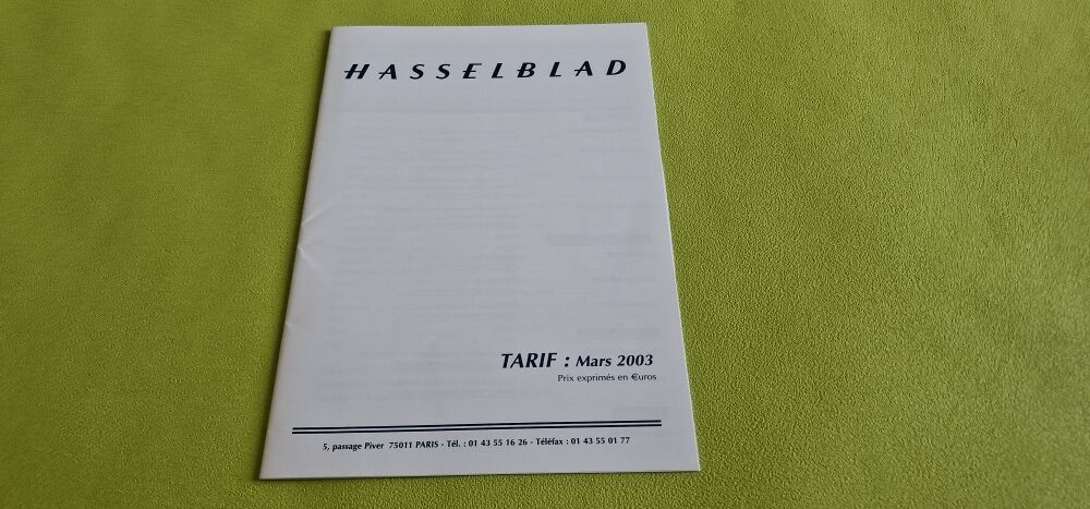 HASSELBLAD TARIF Photos/Video/TV