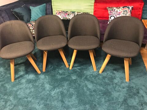 4 chaises anthracite marque Fly en tissu 230 Valence (26)