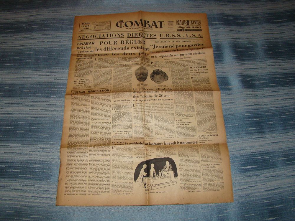 Ancien journal Combat 12 mai 1948
Livres et BD