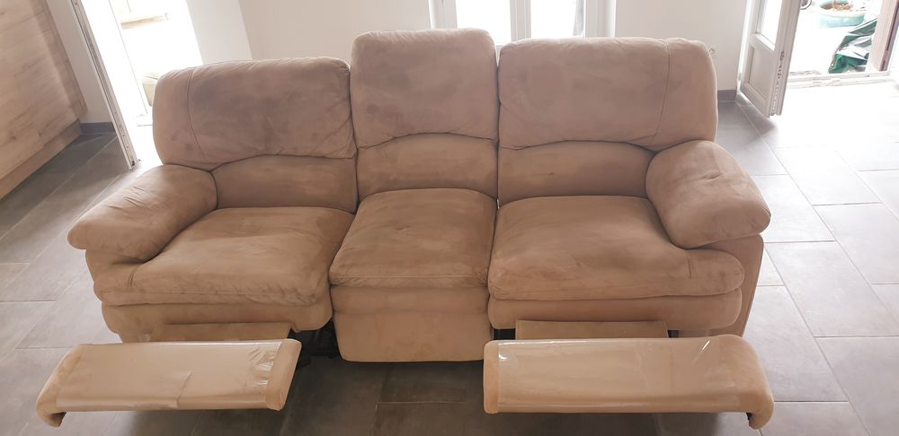 Canape 3 place relax en daim Meubles