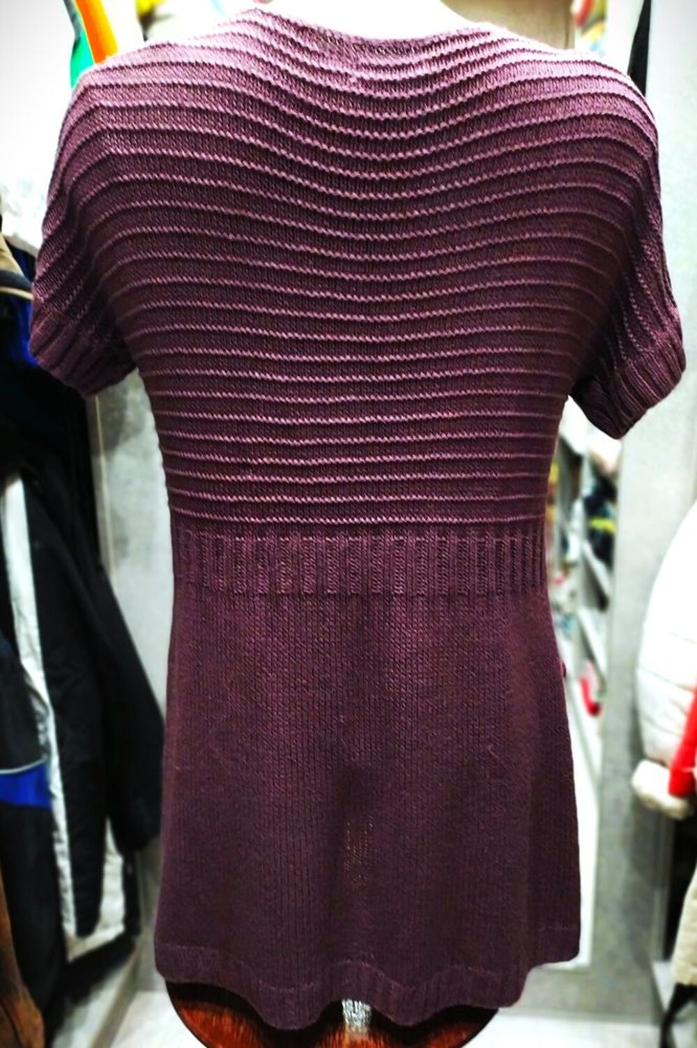 gilet long violet Anne Weyburn Vtements