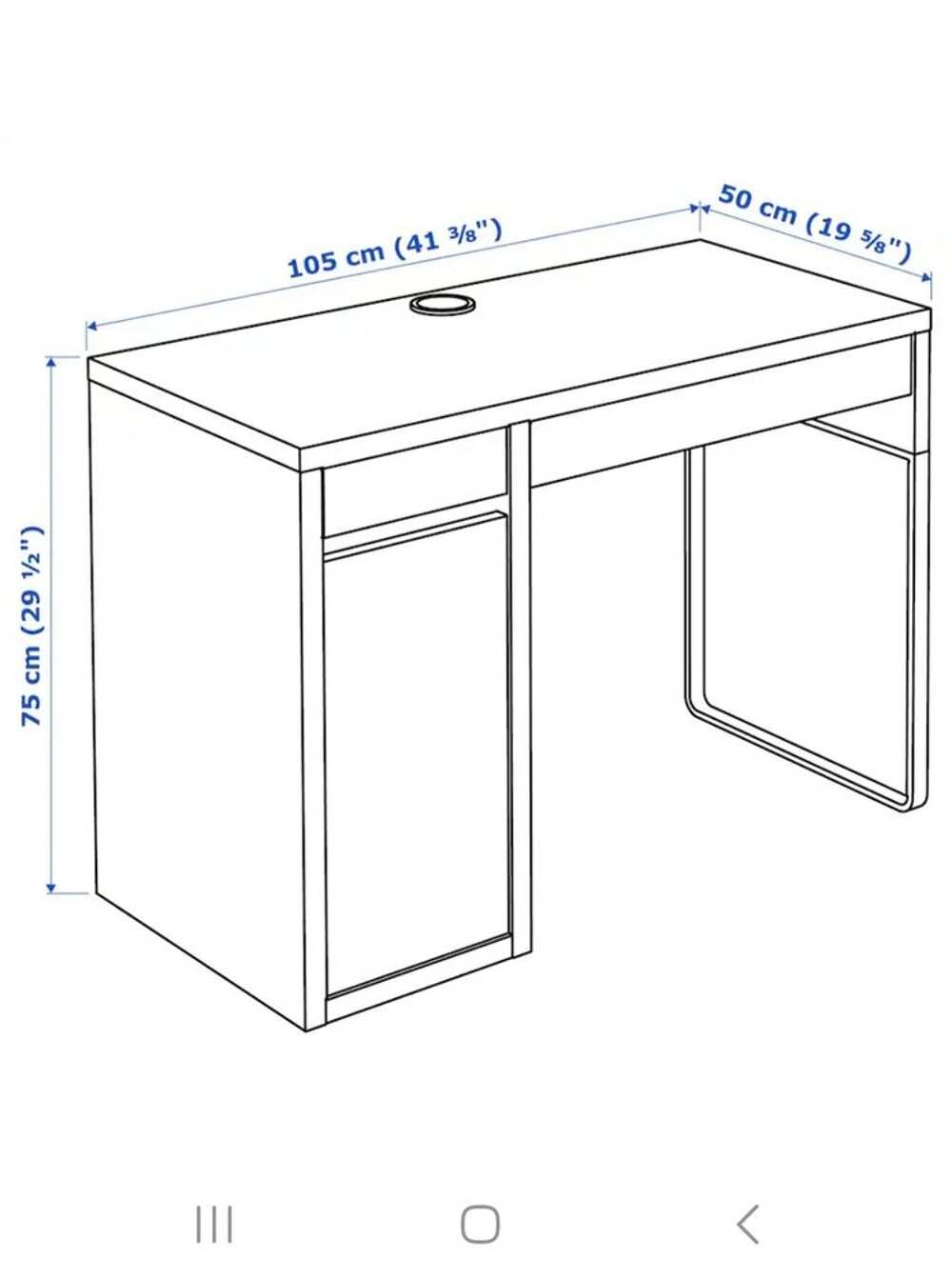 Bureau Micke Ikea 75x50x105cm -50% Meubles