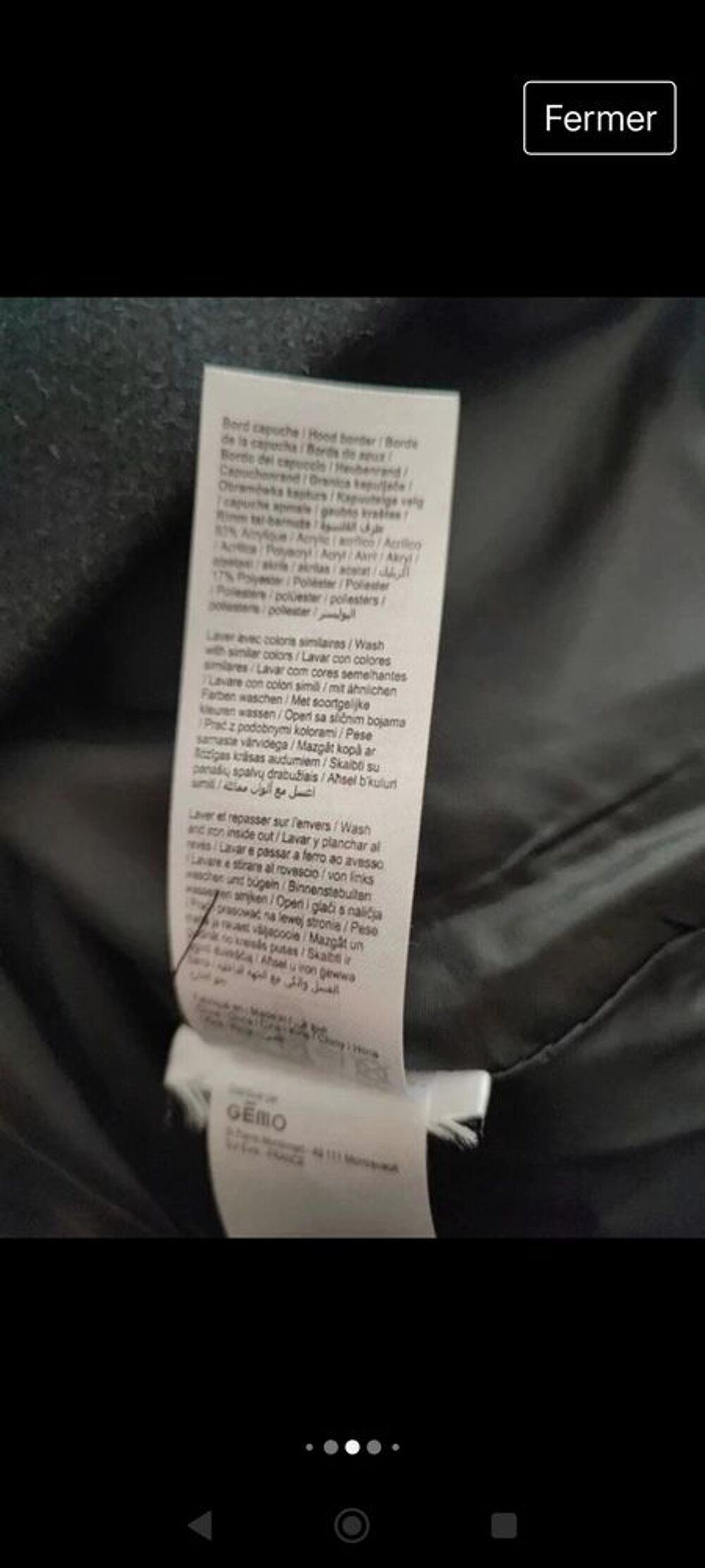 Manteau " G&eacute;mo" Neuf Vêtements