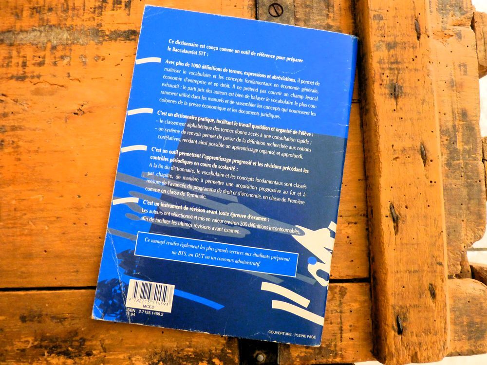 livre economie droit premiere &amp; terminale STT vocabulaire &amp; Livres et BD