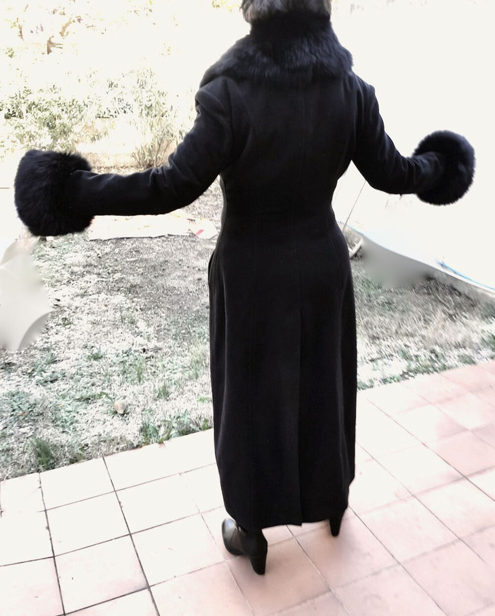 Manteau long noir &eacute;l&eacute;gant Vêtements