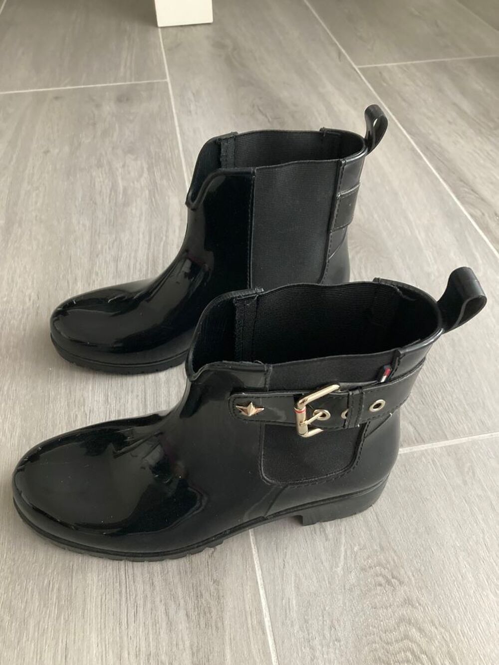 Bottines de pluie noires, femme, 38, Tommy Hilfiger Chaussures