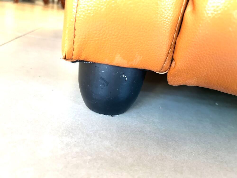 Fauteuil relax inclinable en simili cuir orange €" repose-pieds int&eacute;gr&eacute; Meubles