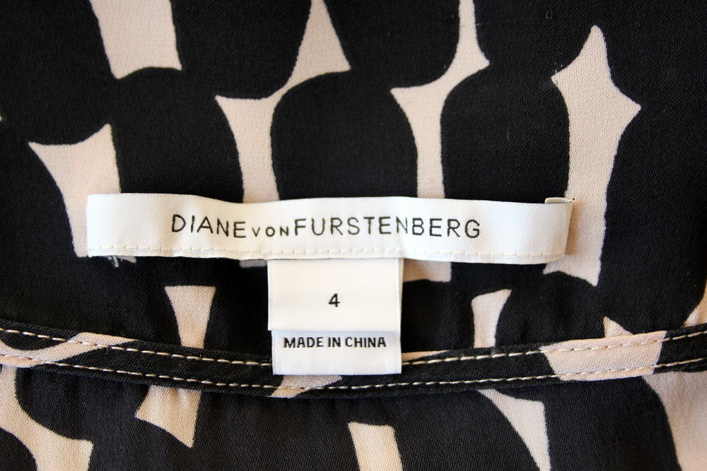 Robe soie grands zips DIANE VON FURSTENBERG T.4 Vêtements