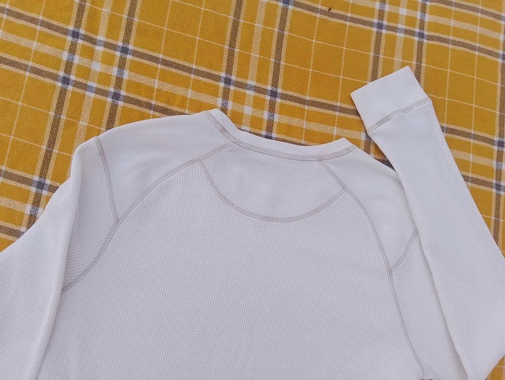 Sweat blanc &agrave; col rond en coton pour Homme : Taille L Vêtements