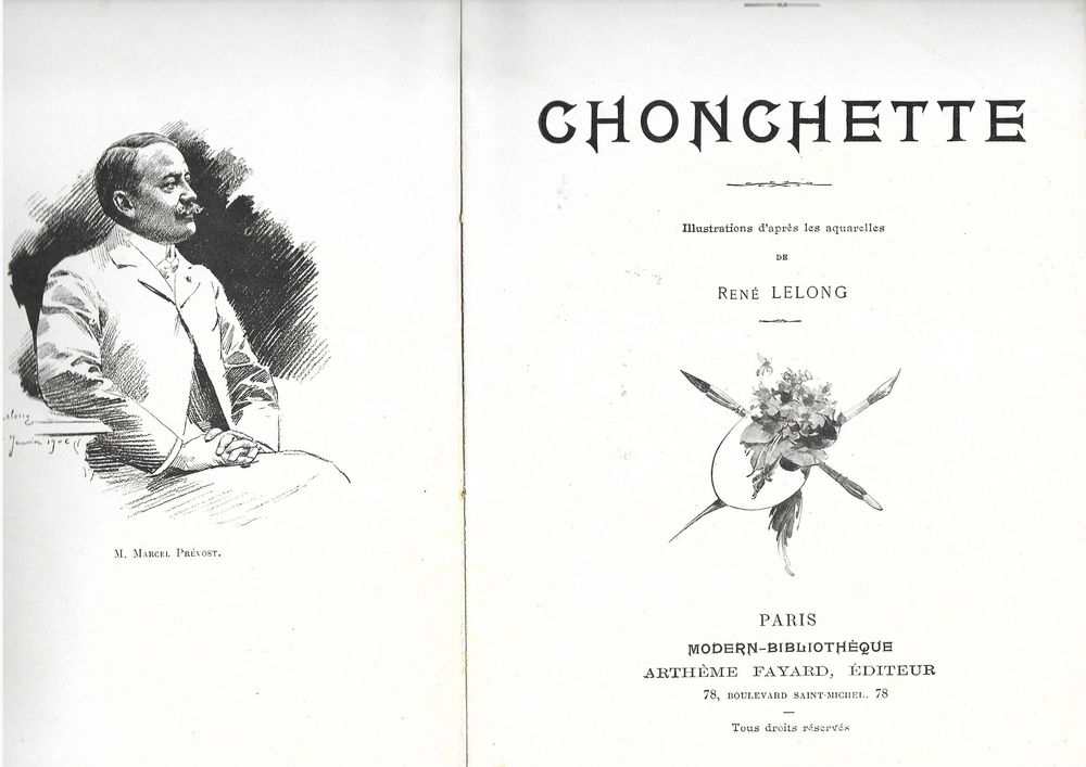 livre , Chonchette de Marcel Pr&eacute;vost 1906 Livres et BD