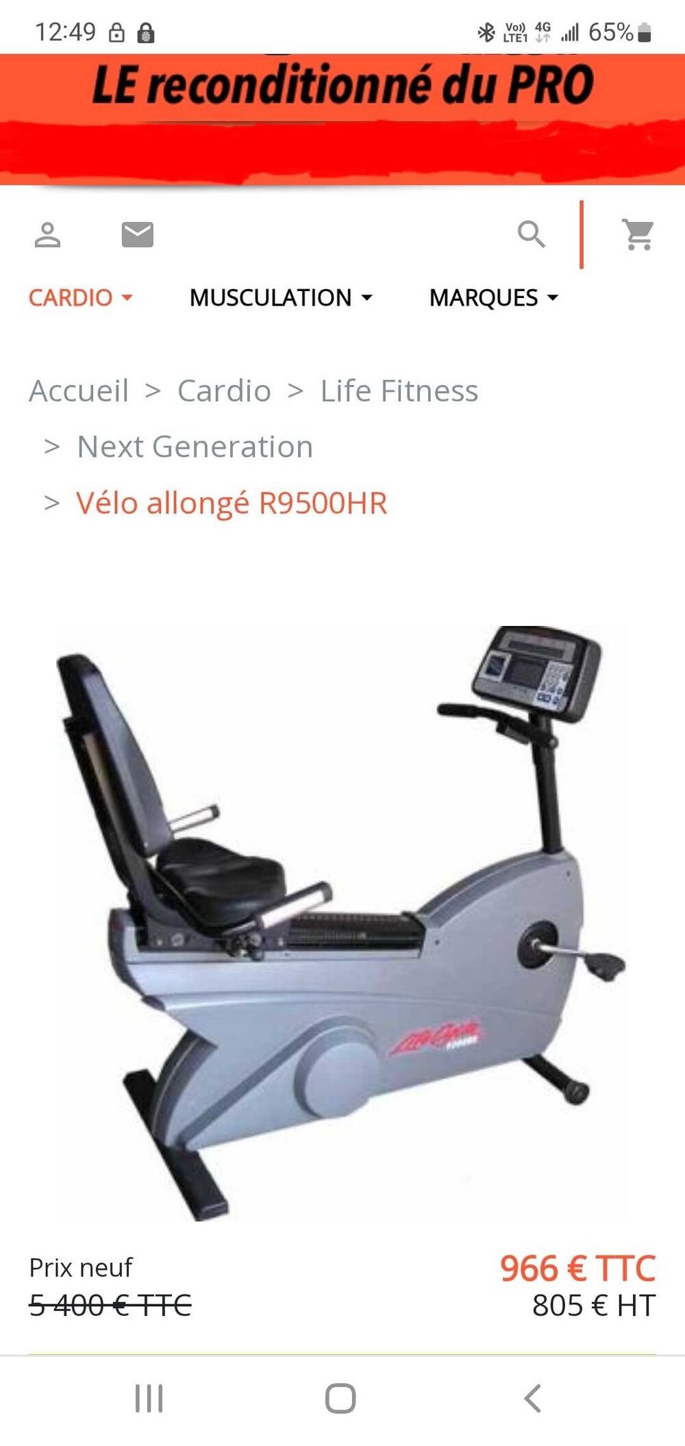v&eacute;lo appartement : life cycle 9500HR Sports
