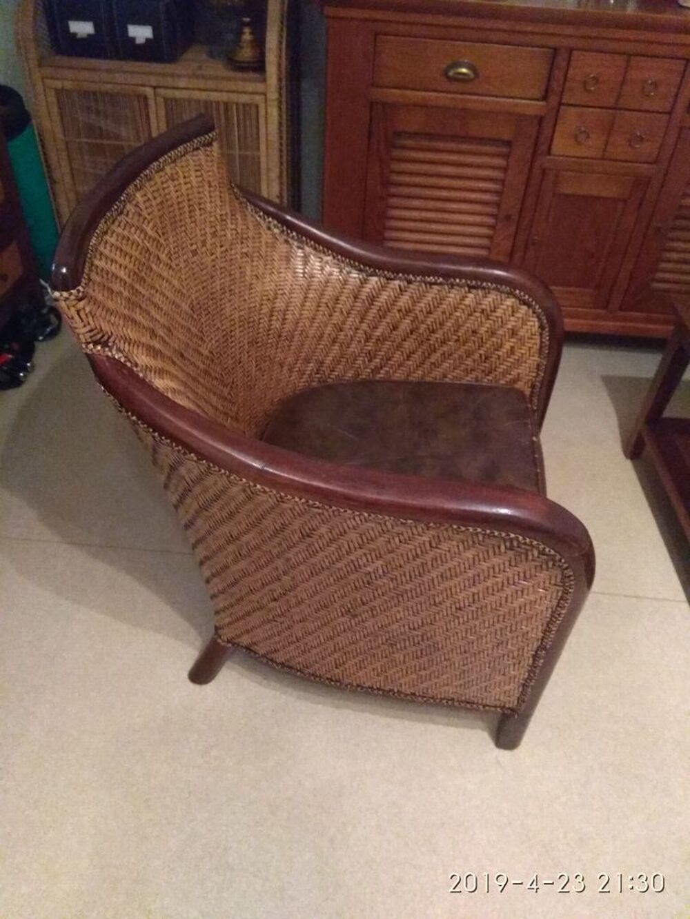 Fauteuil en osier verni Meubles