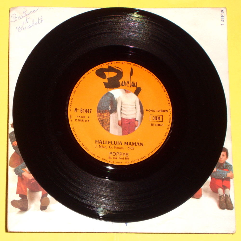 LES POPPYS -45t- HALLELUIA MAMAN / ISABELLE JE T'AIME - 1971 CD et vinyles