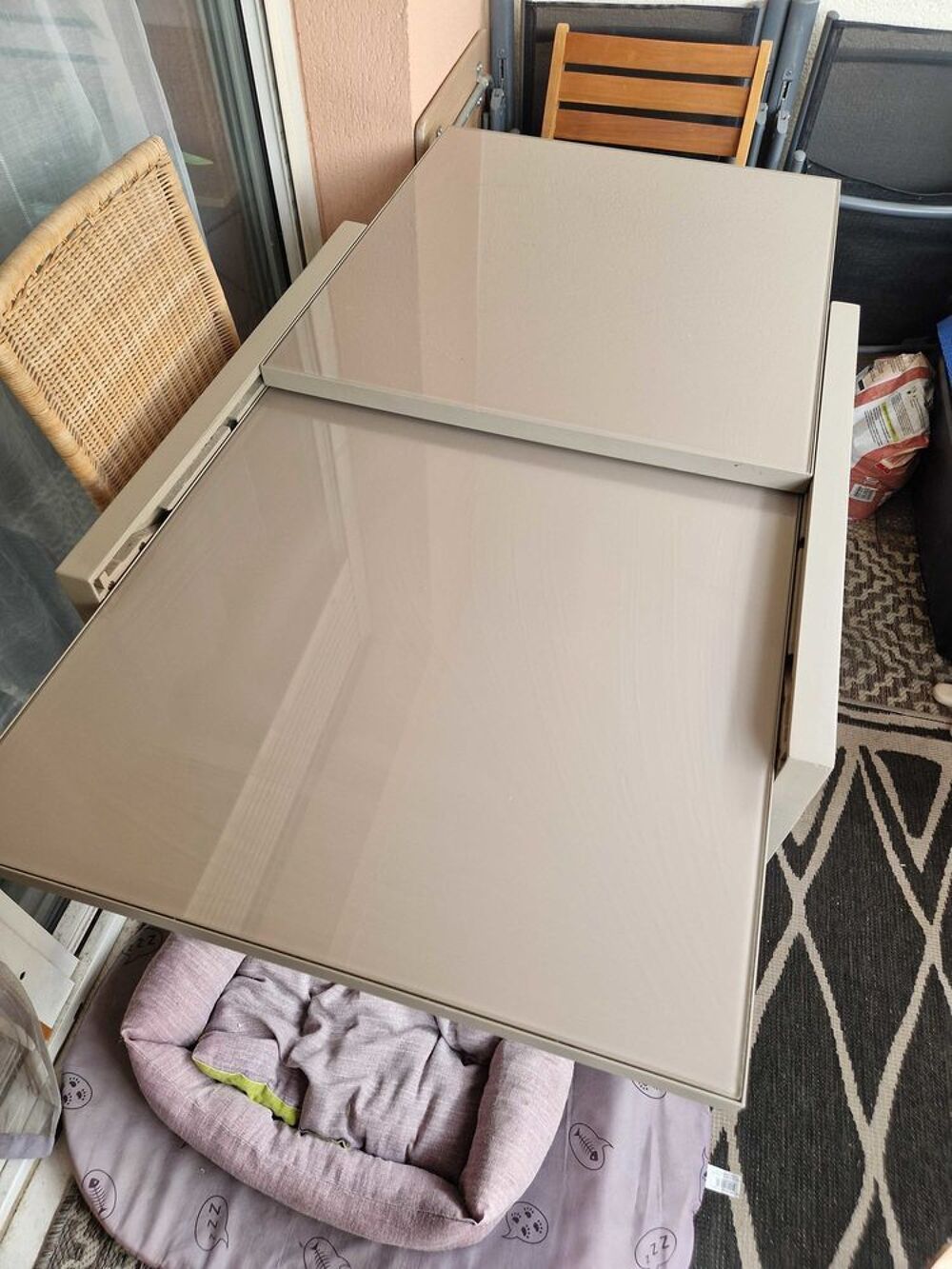 Table modulable en metal et verre Meubles