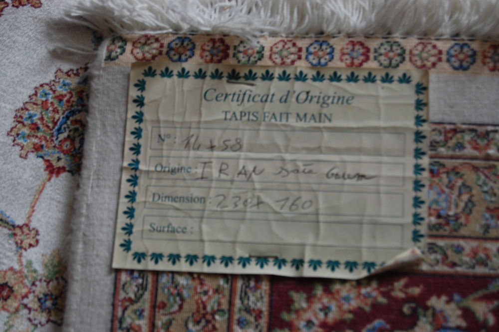 Tapis Persan ( 3,68 m&sup2;) - fait &agrave; la main Décoration