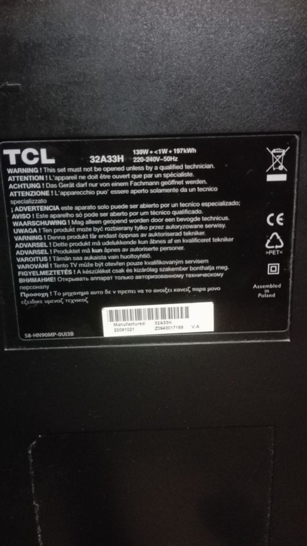 t&eacute;l&eacute;vision plasma tcl Photos/Video/TV