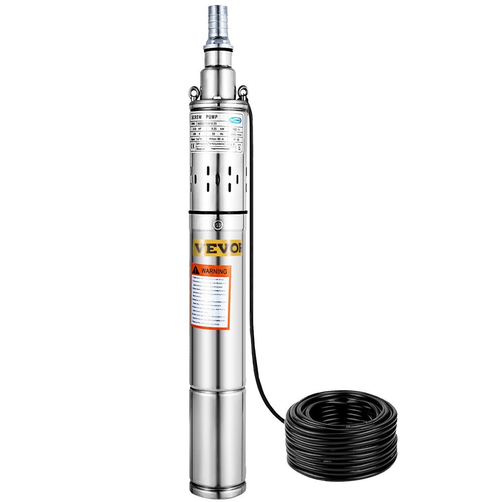 Pompe de Puits Profond Forage Pompe &agrave; Eau Immerg&eacute;e 1020L/H 2 Jardin