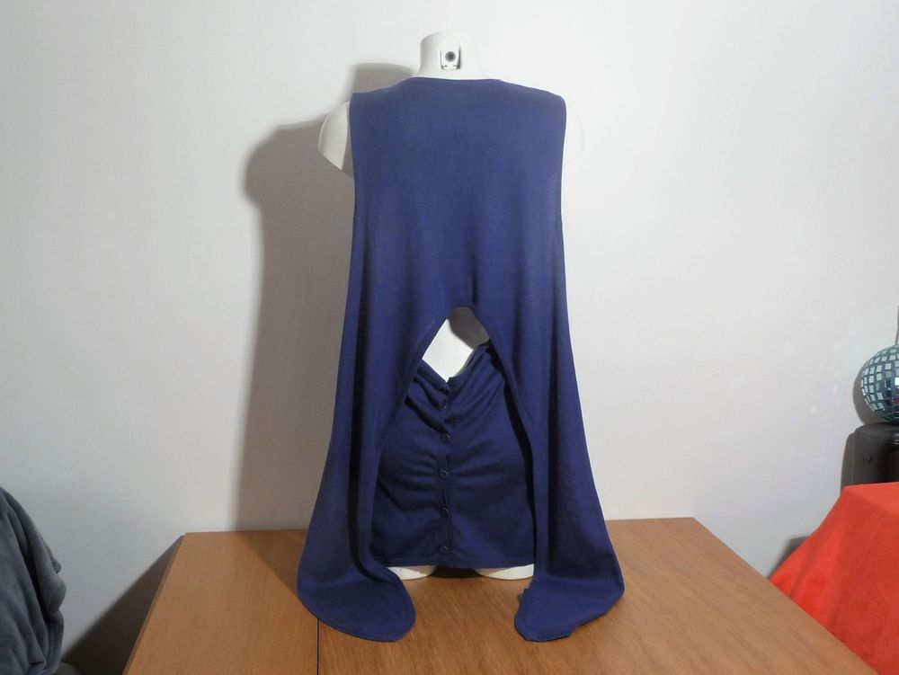 Pull Tunique en Soie et Laine Violet sans manches- Nude Vêtements