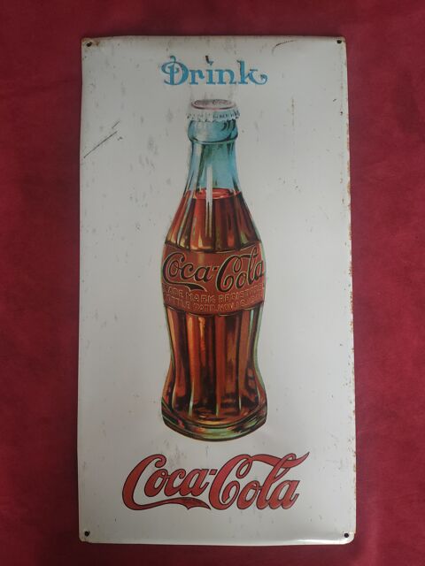 Ancienne plaque en m�tal drink coca cola hauteur 47 cm (n�2) 25 Avermes (03)