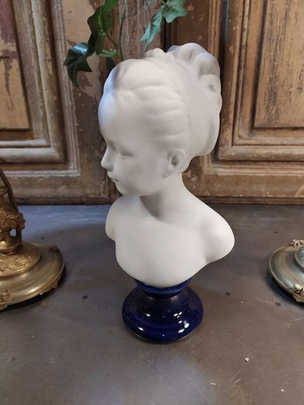 Buste d'Enfant Fillette Porcelaine Limoges Houdon. 