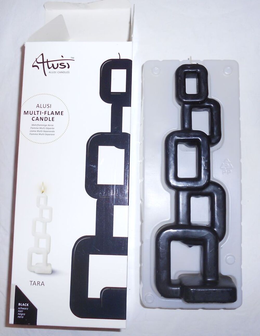Bougie Design Tara Noir Alusi 27 Cm Décoration