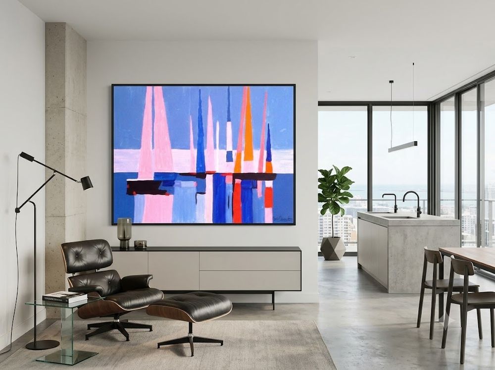 Tableau marine " Le chant des voiles " Décoration