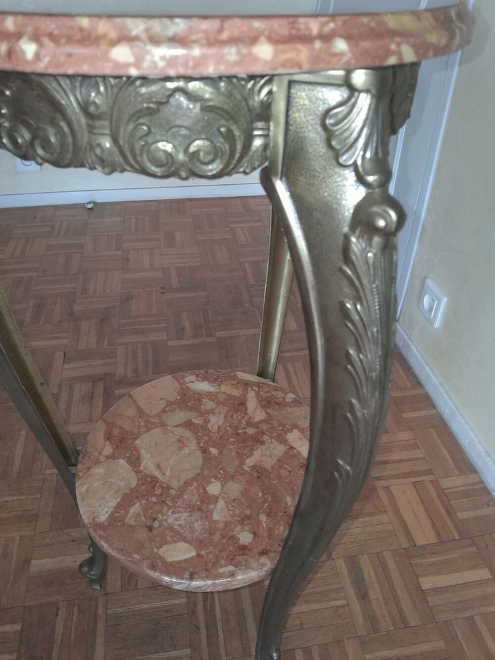 Sellette,Gu&eacute;ridon bronze d'or&eacute; 1970 style LXV D�coration