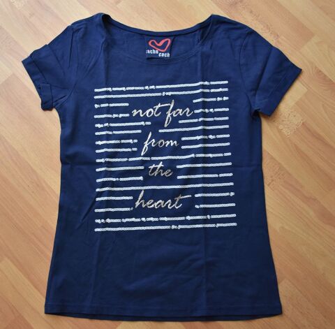 NEUF.  Taille 38.  Tee shirt marine argent�.  Cache Cache. 7 Gujan-Mestras (33)