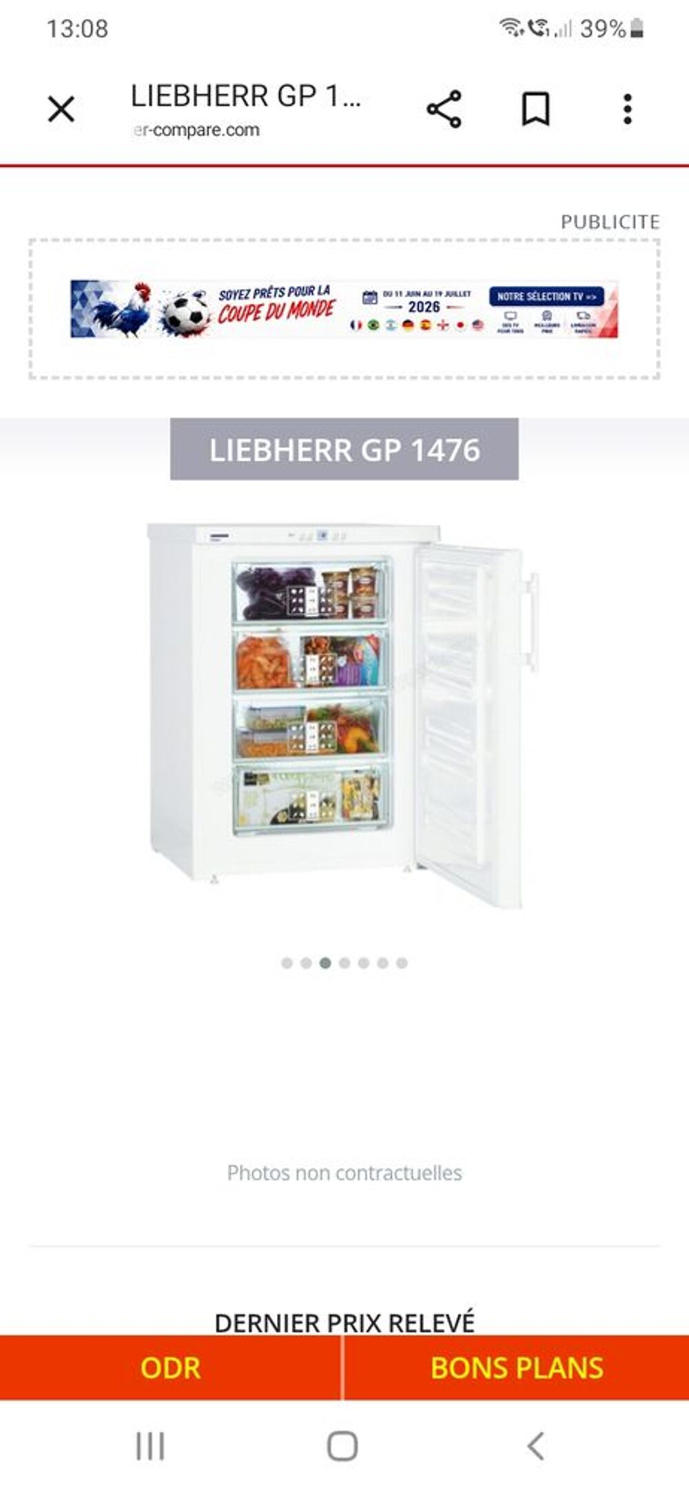 Cong&eacute;lateur top liebherr Electroménager