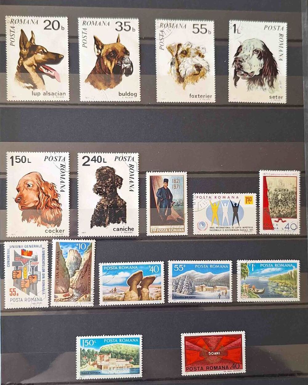 S&eacute;rie de timbres de collection de Roumanie A 