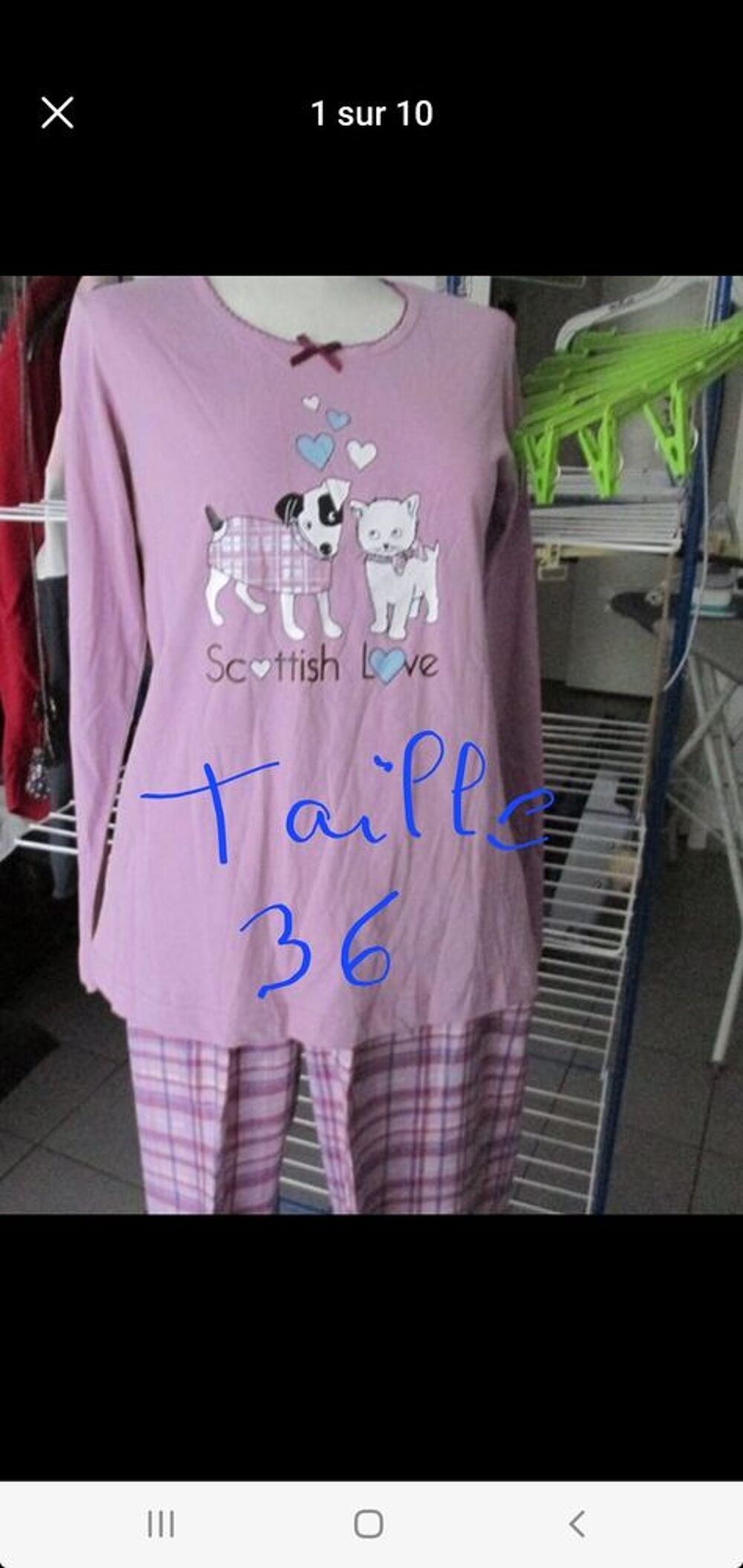 pyjama pilou motif chien taille 36 ( neuf) Vêtements
