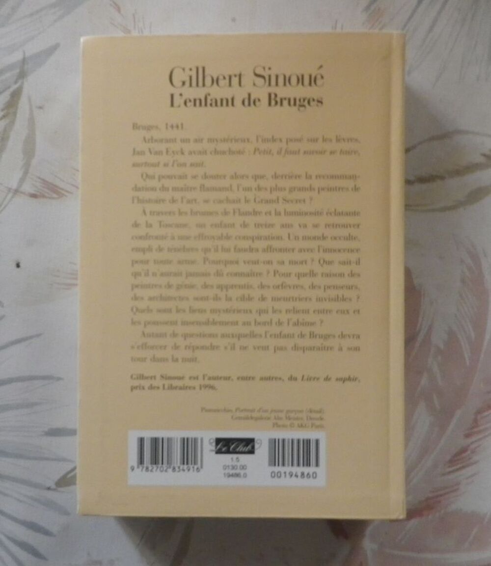 L'ENFANT DE BRUGES de Gilbert SINOUE Le Grand Livre du Mois Livres et BD