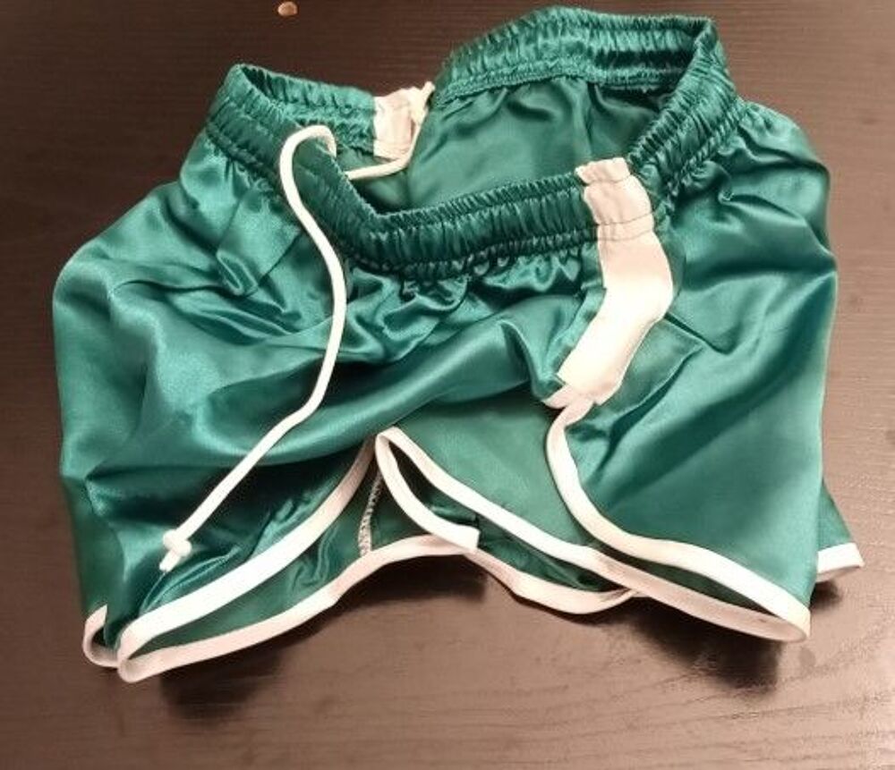 Short Vintage Nylon Satin L1 Vert/Blanc S+ 42 Vêtements