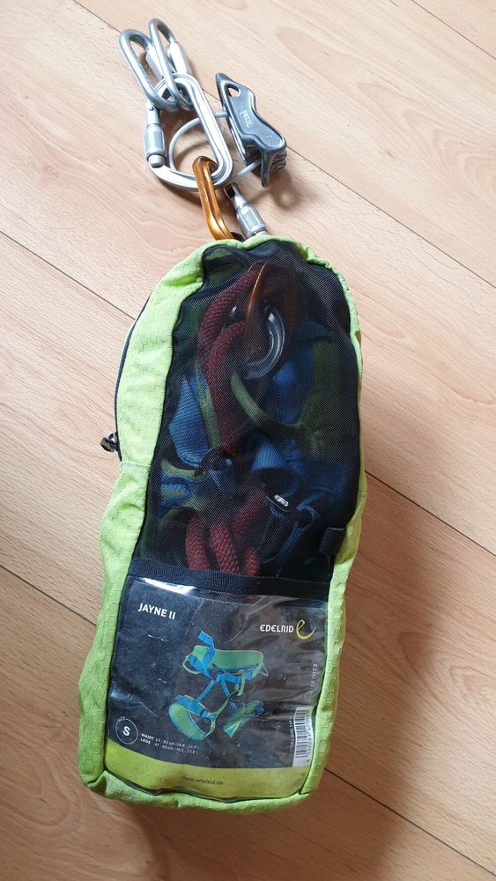 Baudrier EDELRID + longe +mousqueton PETZL Sports
