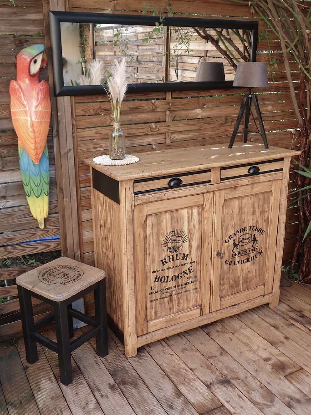 Buffet parisien ancien en bois massif Meubles