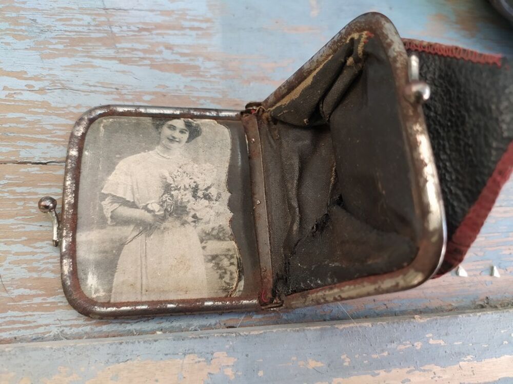 Lot Ancien Porte Monnaie Bourse Miroir Photo 