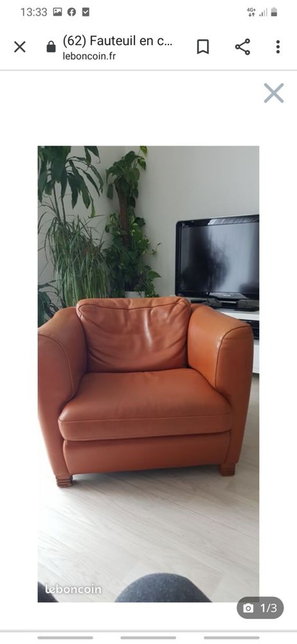 Fauteuil cuir Roche Bobois Meubles
